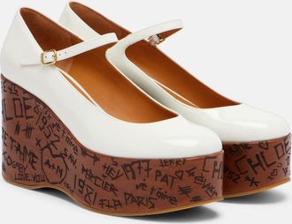 Chlo&eacute; Chlo&eacute; Pumps Mary Jane in pelle con zeppa