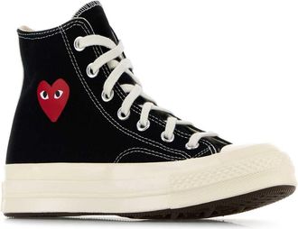 Comme Des Gar&ccedil;ons Womens Canvas High-Top Sneakers Black Cotton