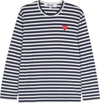 Comme Des Gar&ccedil;ons Blue Stripes Round Neck T-Shirt
