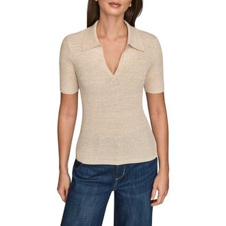 DKNY Metallic Collar Sweater in Cream/Gold at Nordstrom, Size X-Small
