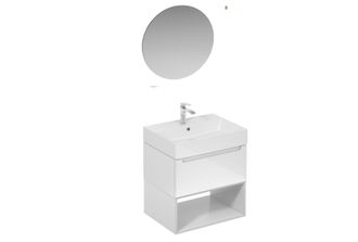 Puma Naturel Conjunto De Ba&ntilde;o Con Lavabo Que Incluye Grifo De Lavabo, Ca&ntilde;o Y Sif&oacute;n Naturel Stilla, Blanco Brillante (ksetstilla012)