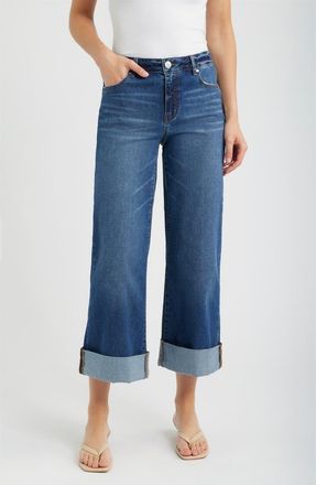 1822 Denim High Waist Rolled Cuff Wide Leg Jeans in Tuscon at Nordstrom, Size 24