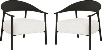 Habitat et Jardin Lote De 2 Sillones De Jard&iacute;n De Pl&aacute;stico Y Metal <> - Negro