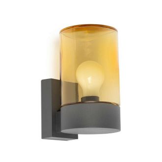 Faro Barcelona Faro Barcelona - Faro Kila Dark Grey Wall Lantern Lamp Amber 2700K IP65