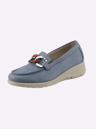 Casual Looks Slipper CASUAL LOOKS, Damen, Gr. 38, blau (himmelblau), Leder, Schuhe Slipper