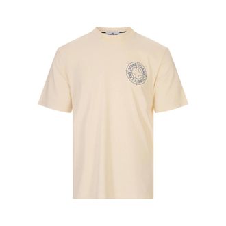 Stone Island T-Shirts, male, White, Size: 2XL 2100001 Cotton Jersey T-shirt
