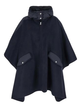 Moncler Cape met capuchon en voorzak - Blauw