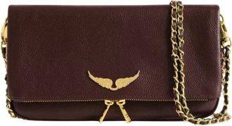 Zadig&Voltaire Grained Leather Clutch - Dames - Schoudertassen - Paars - ONE Size - Leer - Tassen
