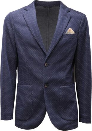AT.P. CO Cotton Jacket met Patroonmix - Heren - Blazers - Blauw - S - Katoen - Jassen