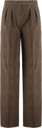 Max Mara Brown Relaxed Pleated Pants
