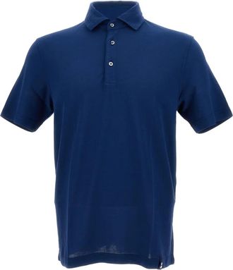 Drumohr Polo in cotone con ricamo logo - Blu