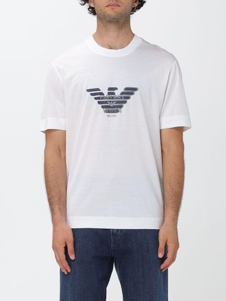 Emporio Armani T-shirt in misto lyocell e cotone con logo Eagle