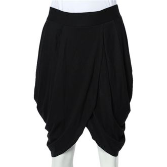 Alice & Olivia Alice + Olivia Black Jersey Tulip Draped Skirt