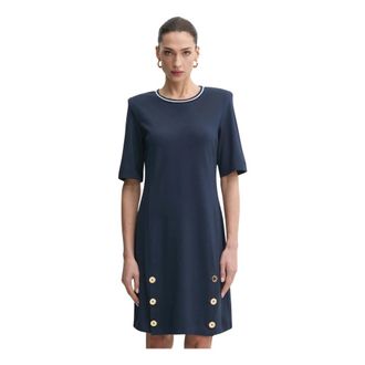 Liu Jo Jersey Mini Jurk - Dames - Korte kleedjes - Blauw - XS - Polyester - Kleedjes