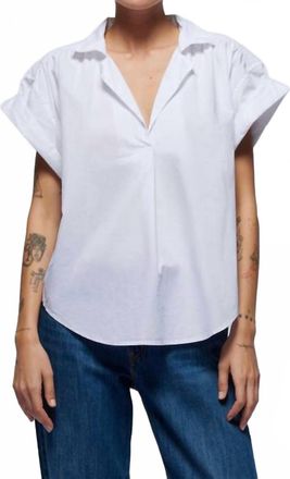 Nation Ltd Elliot Cap Sleeves Shirt In Optic White