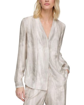 Lafayette 148 New York V-Neck Hidden Closure Blouse