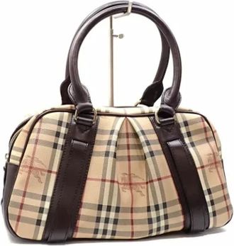 Burberry Pre-owned Handbags, female, Beige, Size: ONE SIZE Pre-owned Leather handbags