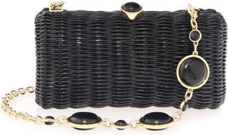 Judith Leiber Poppy Wicker Basket Clutch in Champagne Black at Nordstrom