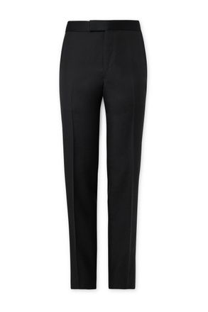 Ermenegildo Zegna Straight-Leg Satin-Trimmed Wool and Mohair-Blend Tuxedo Trousers