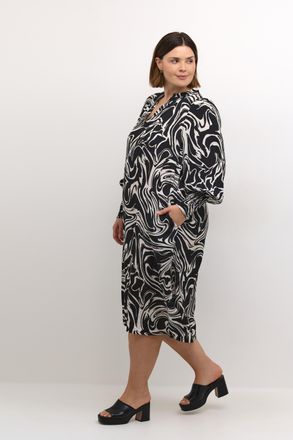 Kaffe Curve Jurk A-shape black white