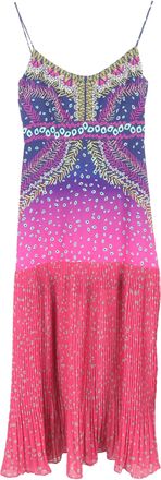 Saloni Printed Long Dress in Multicolor Silk