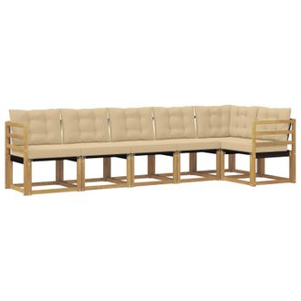 vidaXL Conjunto De Sof&aacute;s De Exterior Con Coj&iacute;n 6 Pcs Y Beige Vidaxl
