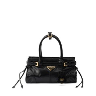 Prada Mini Bonnie Buckled Leather Shoulder Bag