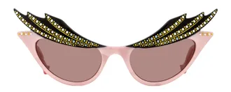 Gucci GG1094S Crystal-Embellished Cat-Eye Sunglasses - Pink