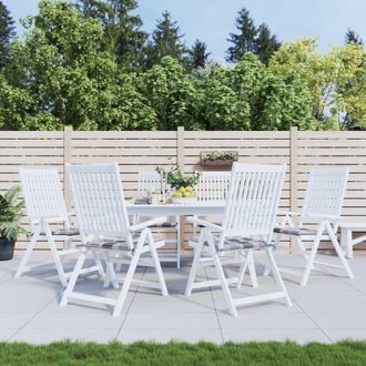 vidaXL Cojines De Silla De Jard&iacute;n 6 Uds Tela A Cuadros Gris 40x40x3 Cm Vidaxl