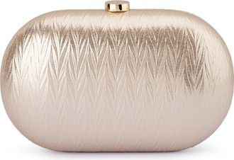 Olga Berg Izza Oval Frame Clutch in Gold at Nordstrom