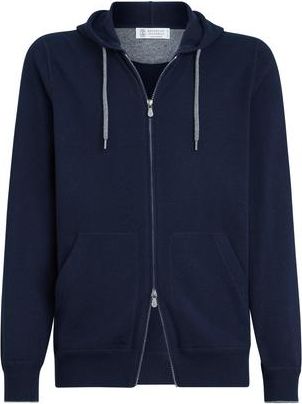 Brunello Cucinelli Cashmere sweatshirt-style cardigan in Navy Blue at Nordstrom, Size 56 It