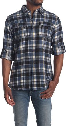 Burnside Plaid Flannel Shirt in Blue at Nordstrom Rack, Size Xx-Large