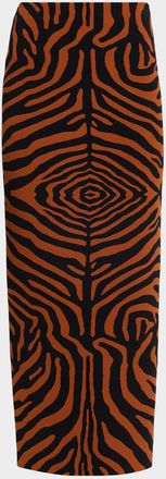 Et Ochs Oaklynn Knit Tiger Striped Maxi Pencil Skirt