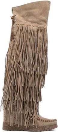 El Vaquero Over-knee Boots - Dames - Over de knie laarzen - Beige - 37 EU - Schoenen