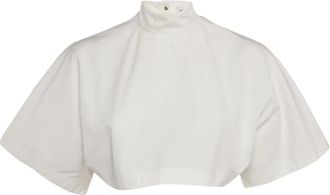 Alaia Top corto a collo alto - Bianco