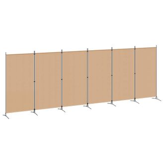 vidaXL Divisor De Habitaci&oacute;n De 6 Paneles Beige 520 X 180 Cm Tela Vidaxl