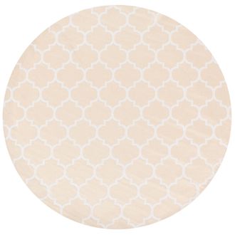 Beliani Beliani - Alfombra Moderna Para Interior Y Exterior Redonda Con Dise&ntilde;o De Enrejado Marroqu&iacute; 160 Cm Beige Y Blanco Mosore