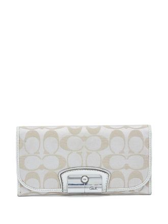 Coach pre-owned logo-jacquard wallet - Neutrals