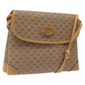 Gucci Pre-owned Leather gucci-bags - Dames - Pre-owned - Beige - Maat: ONE Size Leer