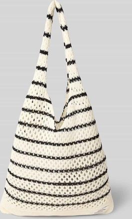 Mads Norgaard Handtasche mit Label-Patch Modell Belly Beach in Ecru, Gr&ouml;&szlig;e 1