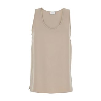 P.A.R.O.S.H. P.a.r.o.s.h., Tops, Dames, Beige, M, Ronde Hals Mouwloze Top