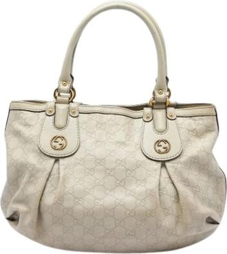 Gucci Pre-owned Scarlett Tote Bag - Dames - Vintage Handtas - Wit - ONE Size - Leer - Vintage