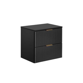 Petits Meubles Mueble bajo lavabo 60cm y encimera tableros de melamina y mdf negro