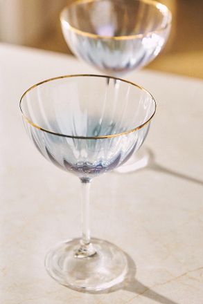 Anthropologie Waterfall Coupe Glasses, Set of 4
