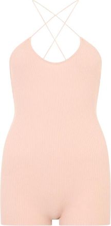 Red Valentino Short Jumpsuit - Dames - Playsuits - Roze - S - Leer - Jumpsuits & Playsuits