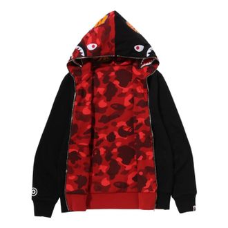 A Bathing Ape Color Camo Reversible Shark Full Zip Hoodie Red 0ZXSWM004151QRDX