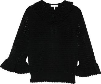Chlo&eacute; Gehaakte top - Zwart