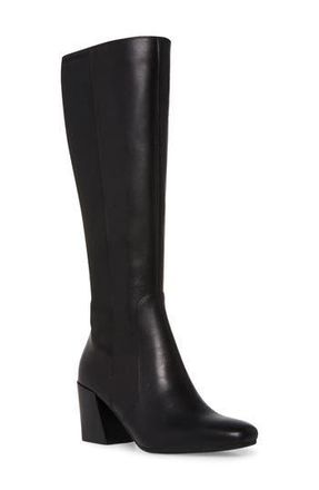 Blondo Silvana Waterproof Knee High Boot in Black Leather/Stretch at Nordstrom Rack, Size 6