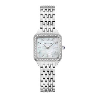 Bulova Sutton Quartz Diamond White Mother of Pearl Dial Ladies Watch 96R256