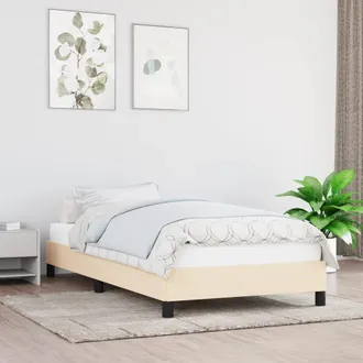 vidaXL Estructura De Cama Sin Colch&oacute;n Tela Crema 90x190 Cm Vidaxl
